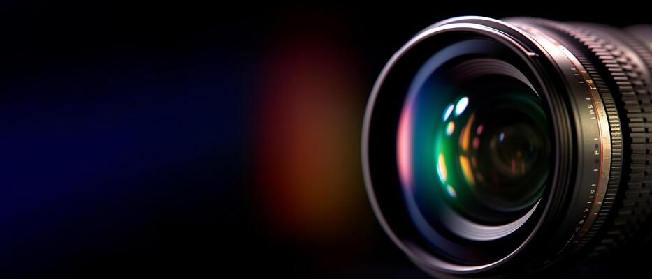 ai-generated-bokeh-background-with-camera-lens-created-with-generative-ai-photo